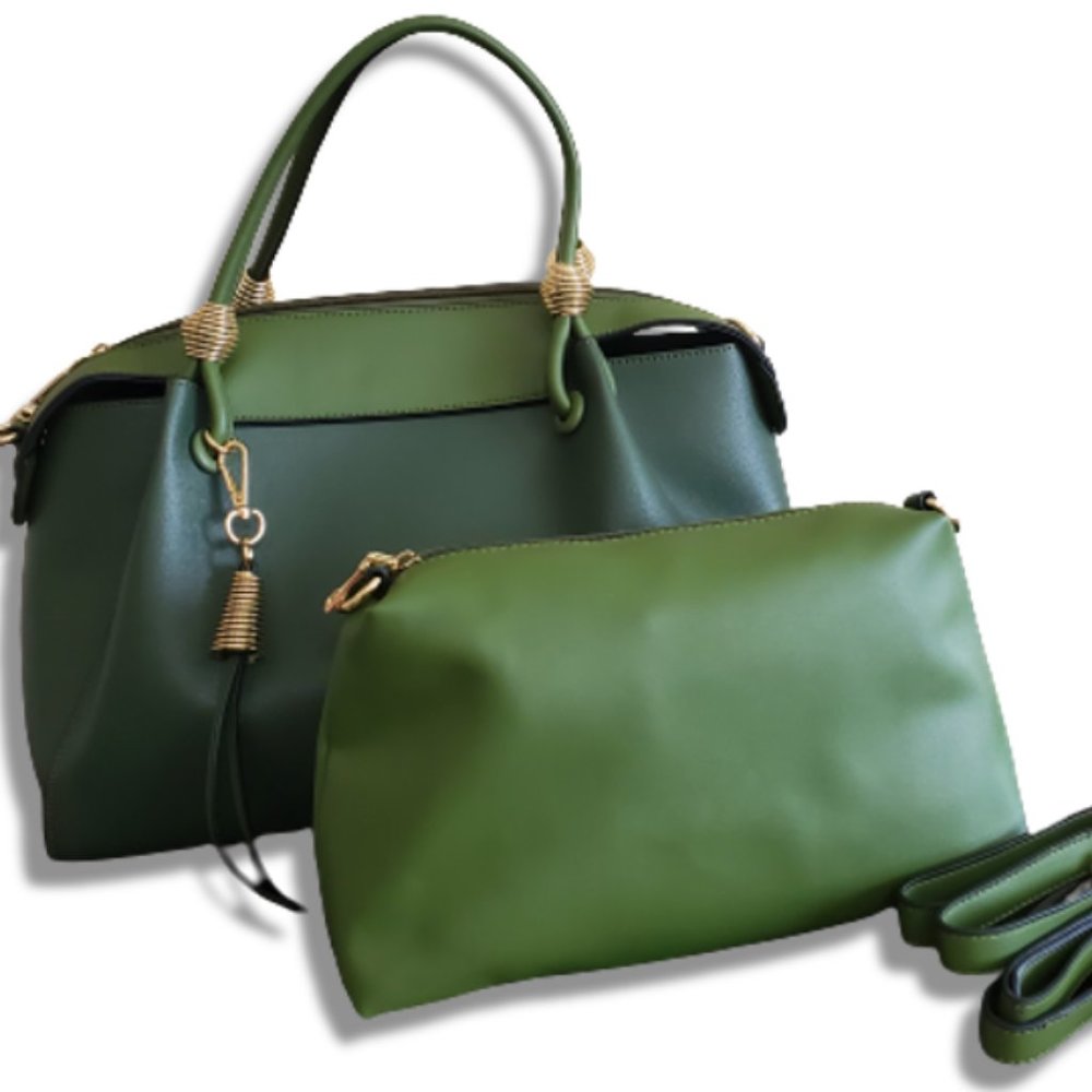 INZI LARGE TOTE GREEN HANDBAG